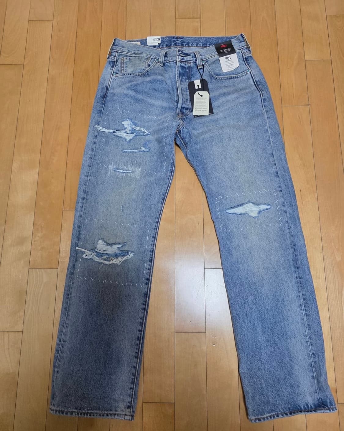 (32 30) 리바이스 501 셀비지 터콰이즈 리벳 상품이미지1