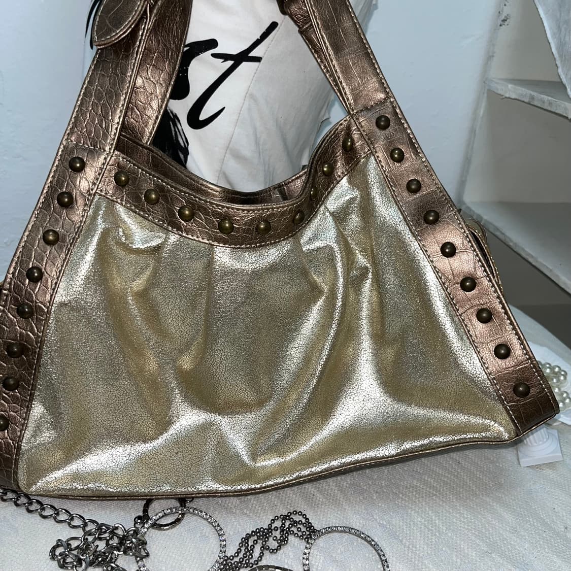 빈티지 골드 스터드백 상품이미지3