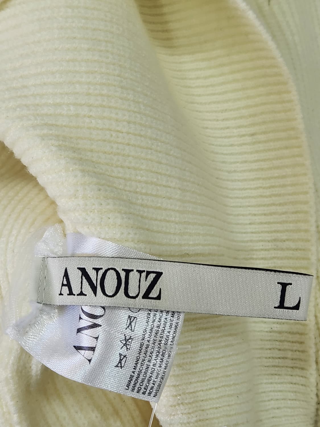 [L] 어누즈 Anouz 브이넥 릴렉스핏 니트 아이보리 남성 L 상품이미지6