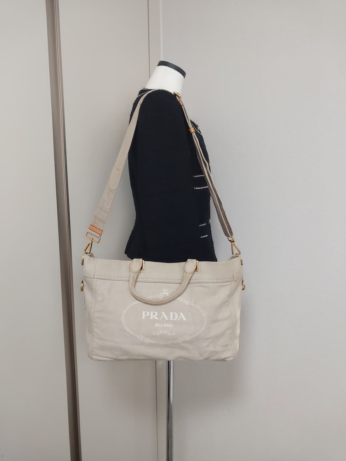 [정품] 프라다 데님 카나파 캔버스 투웨이백 상품이미지2