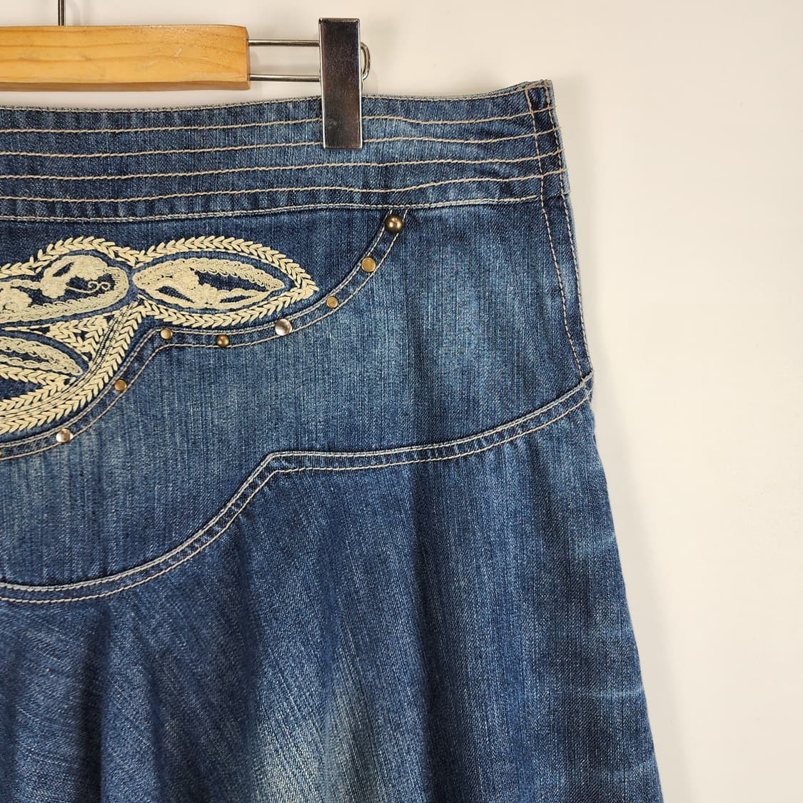 웨스턴 데님 스커트 상품이미지3