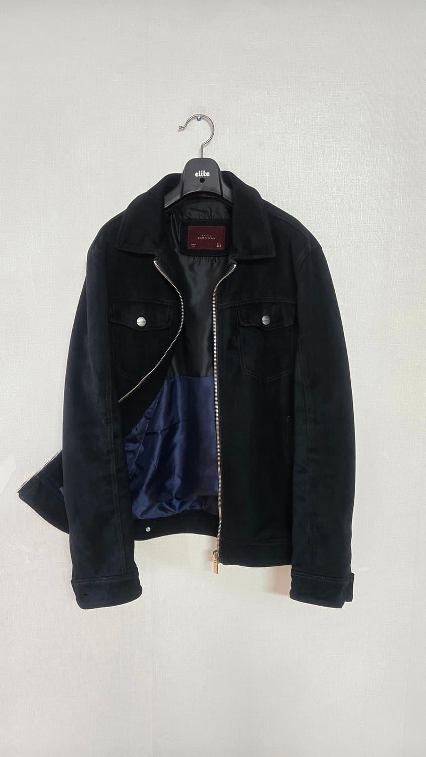 자라 맨 블랙 스웨이드 자켓, 트러커 자켓 상품이미지2