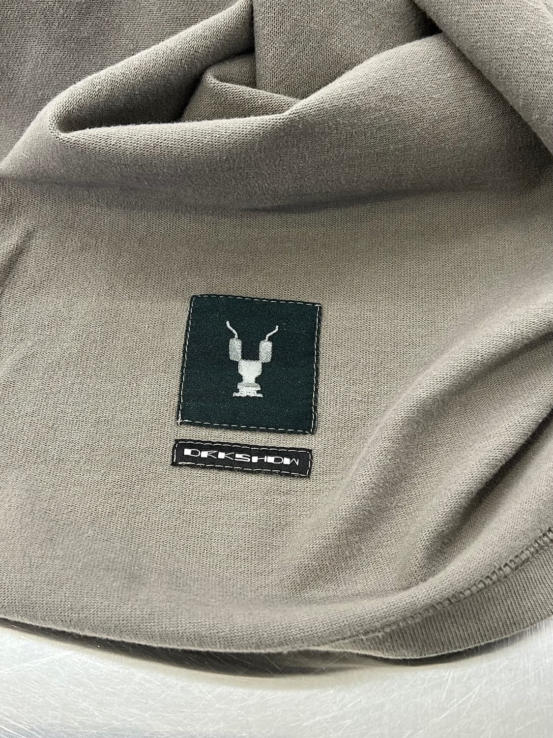릭 오웬스 다크 쉐도우 19aw 다크 베이지 프론트 프린트 드로즈 후디 상품이미지7