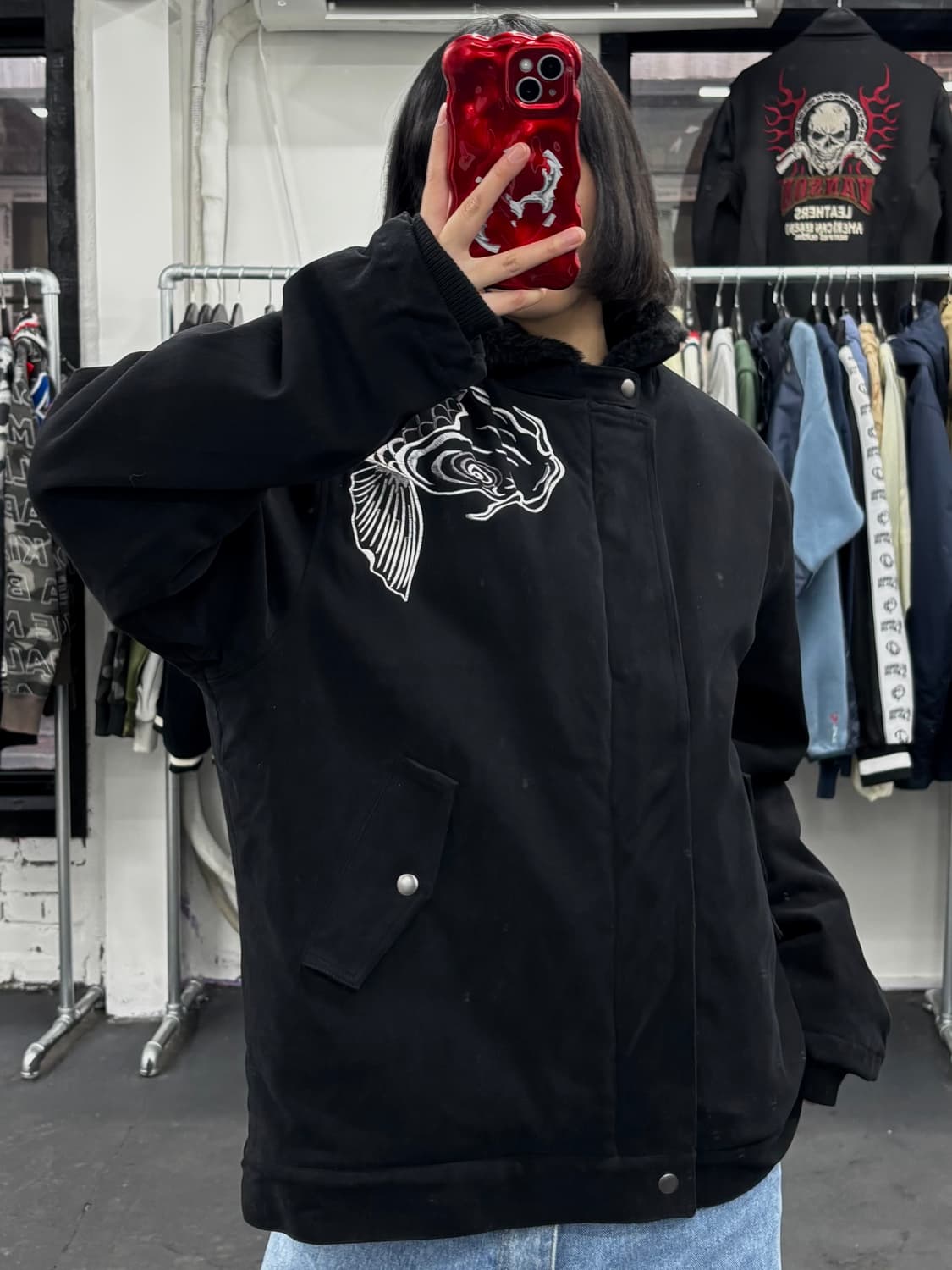 카라쿠리 타마시 오리엔탈 퍼 안감 워크자켓 상품이미지4