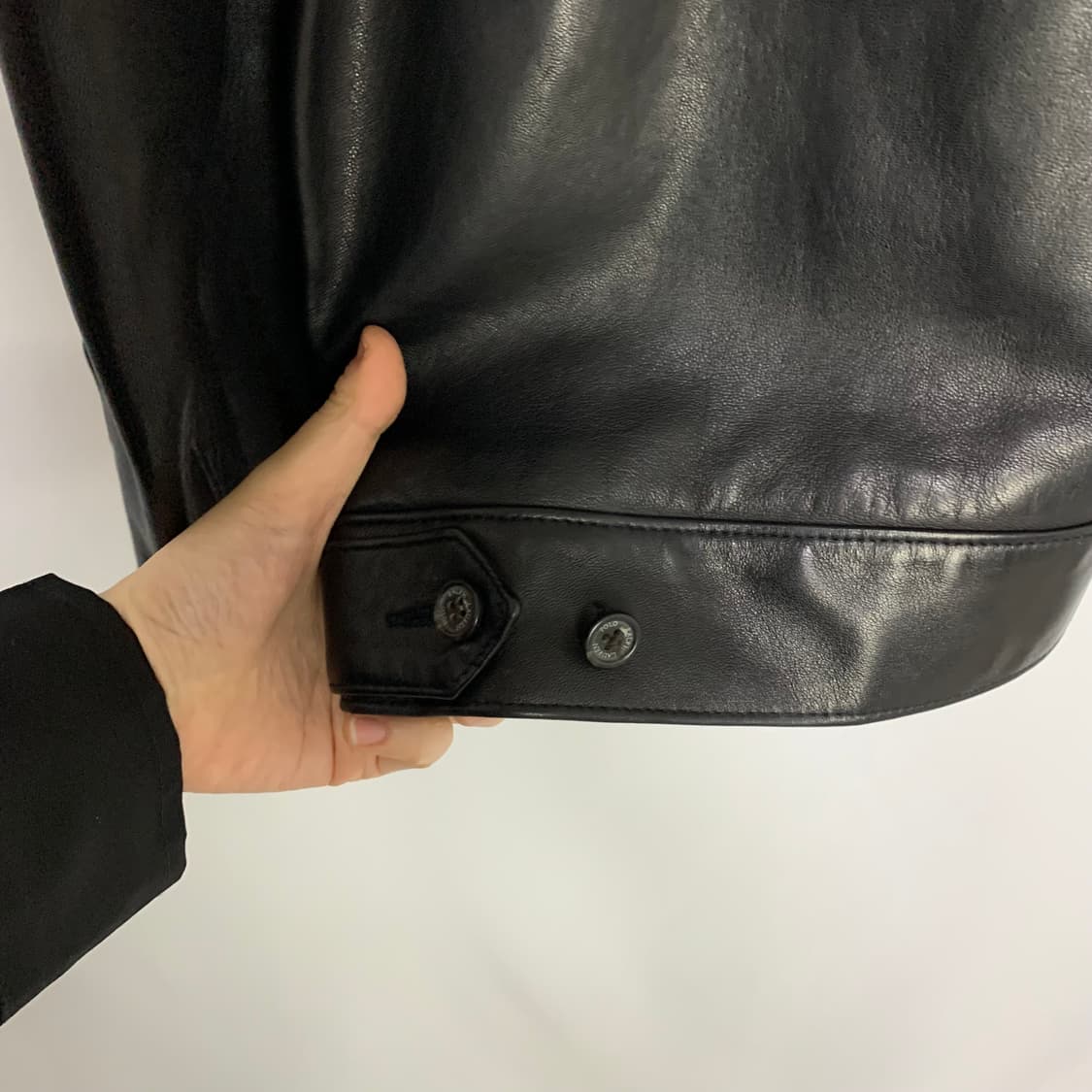 폴로 랄프로렌 빈티지 블랙 리얼레더 양가죽 봄버 자켓 XL 상품이미지4