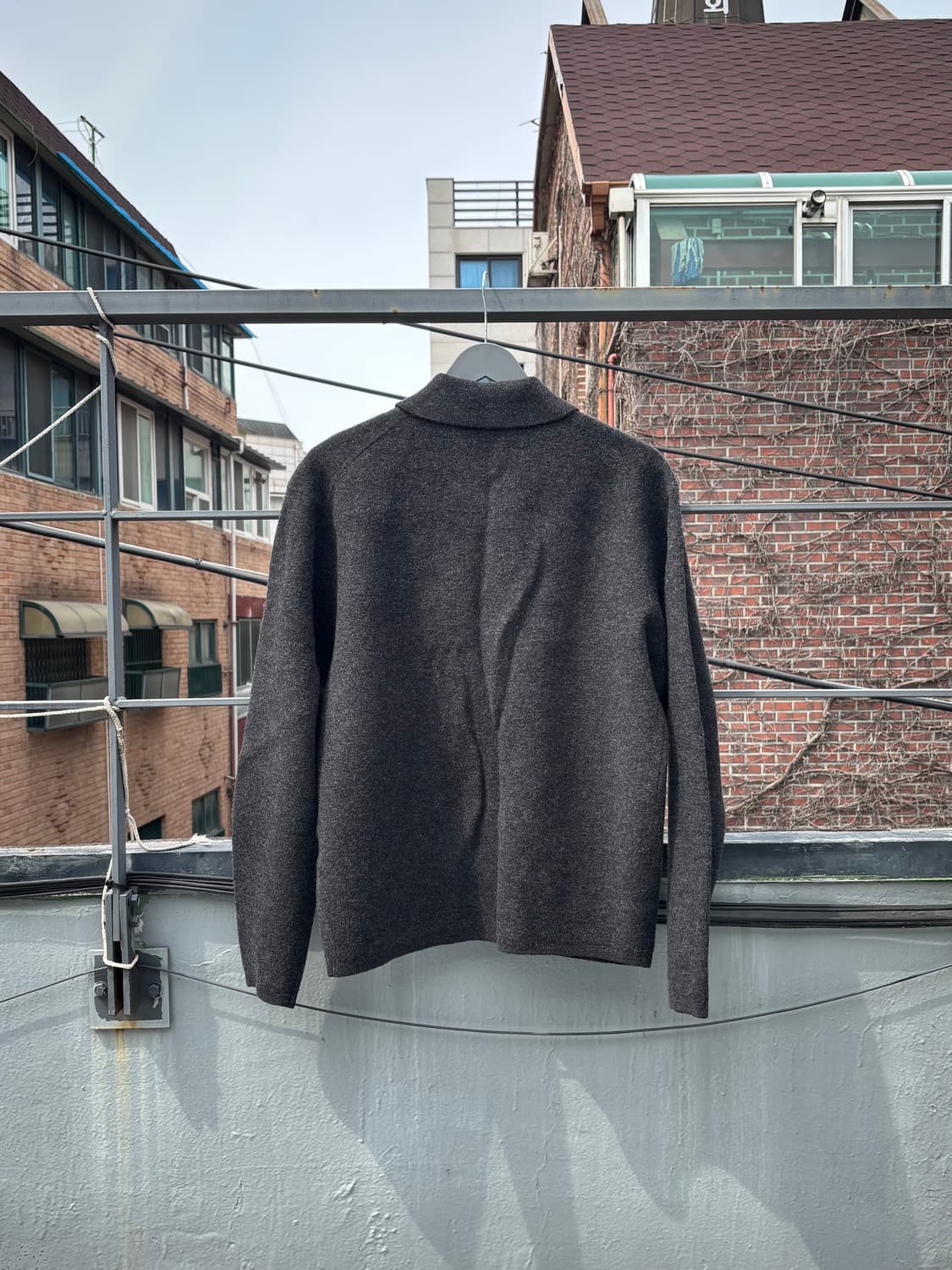 유니클로 C라인 울 블랜드 다크그레이 집업 자켓 상품이미지2