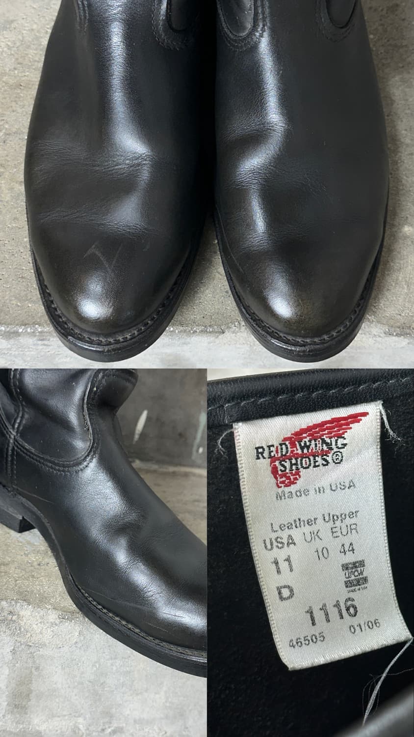 00's OG USA Made 레드윙 1125 페코스 블랙 웨스턴 부츠 상품이미지9