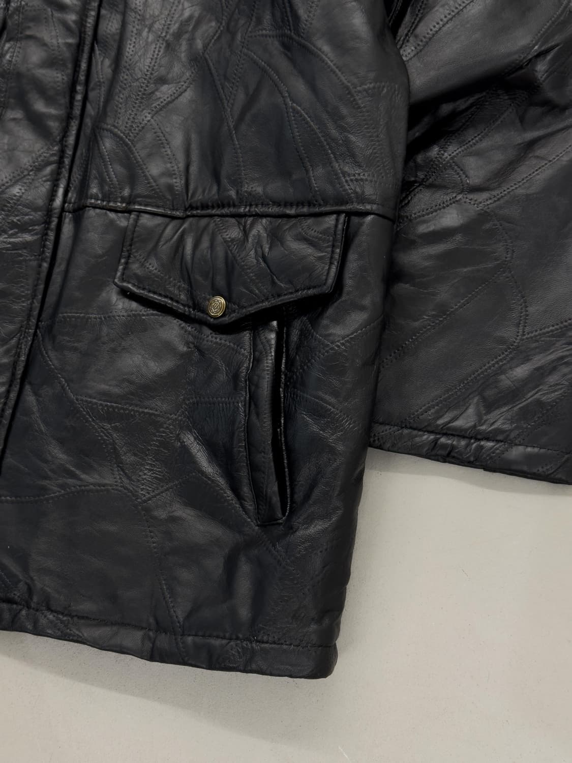 패치워크 레더 자켓 상품이미지5