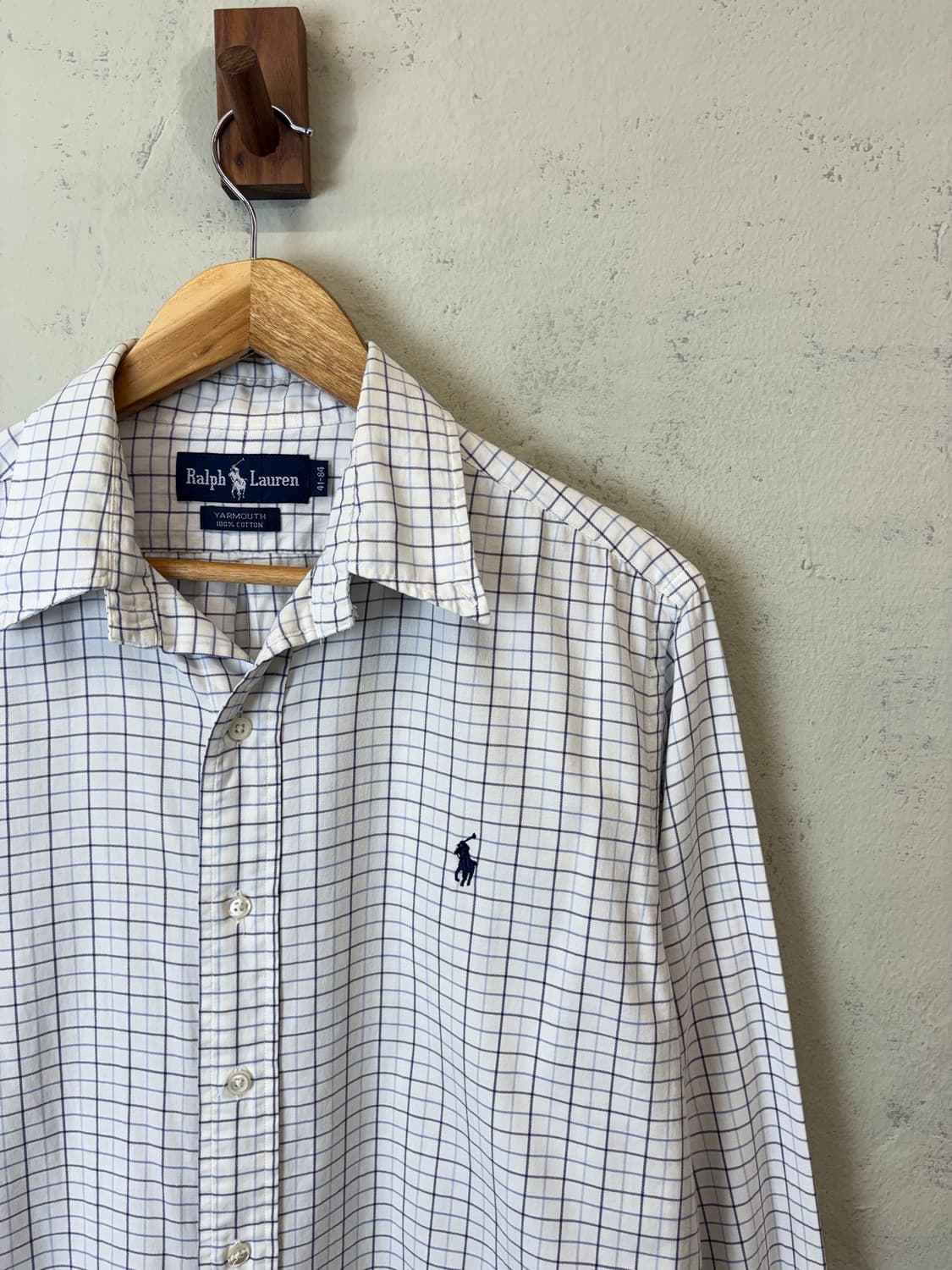 폴로랄프로렌 빈티지 야머스핏 체크 셔츠 화이트 상품이미지2