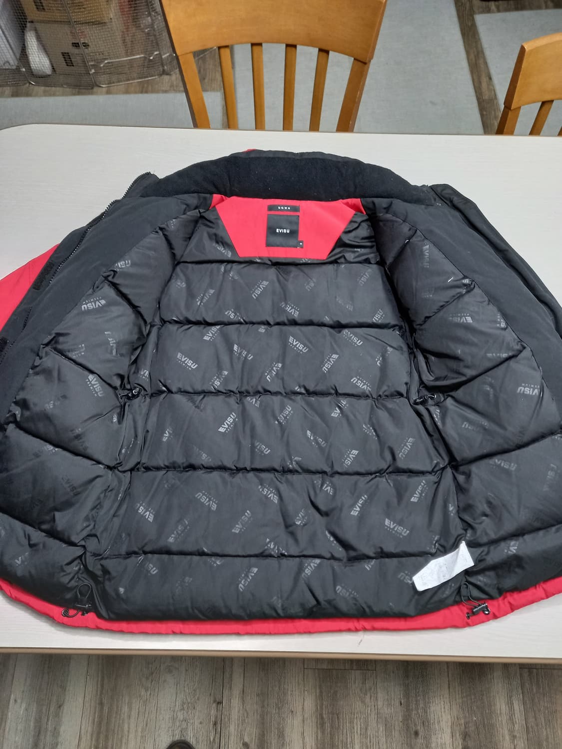 M90 EVISU 덕다운 하프패딩 레드 M-988 상품이미지4