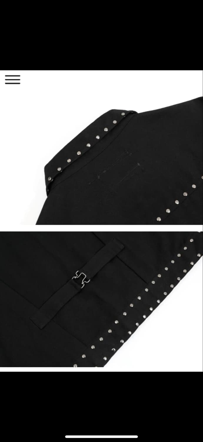 창모 Libilly 블랙 스터드 데님 자켓 L 새상품 상품이미지5