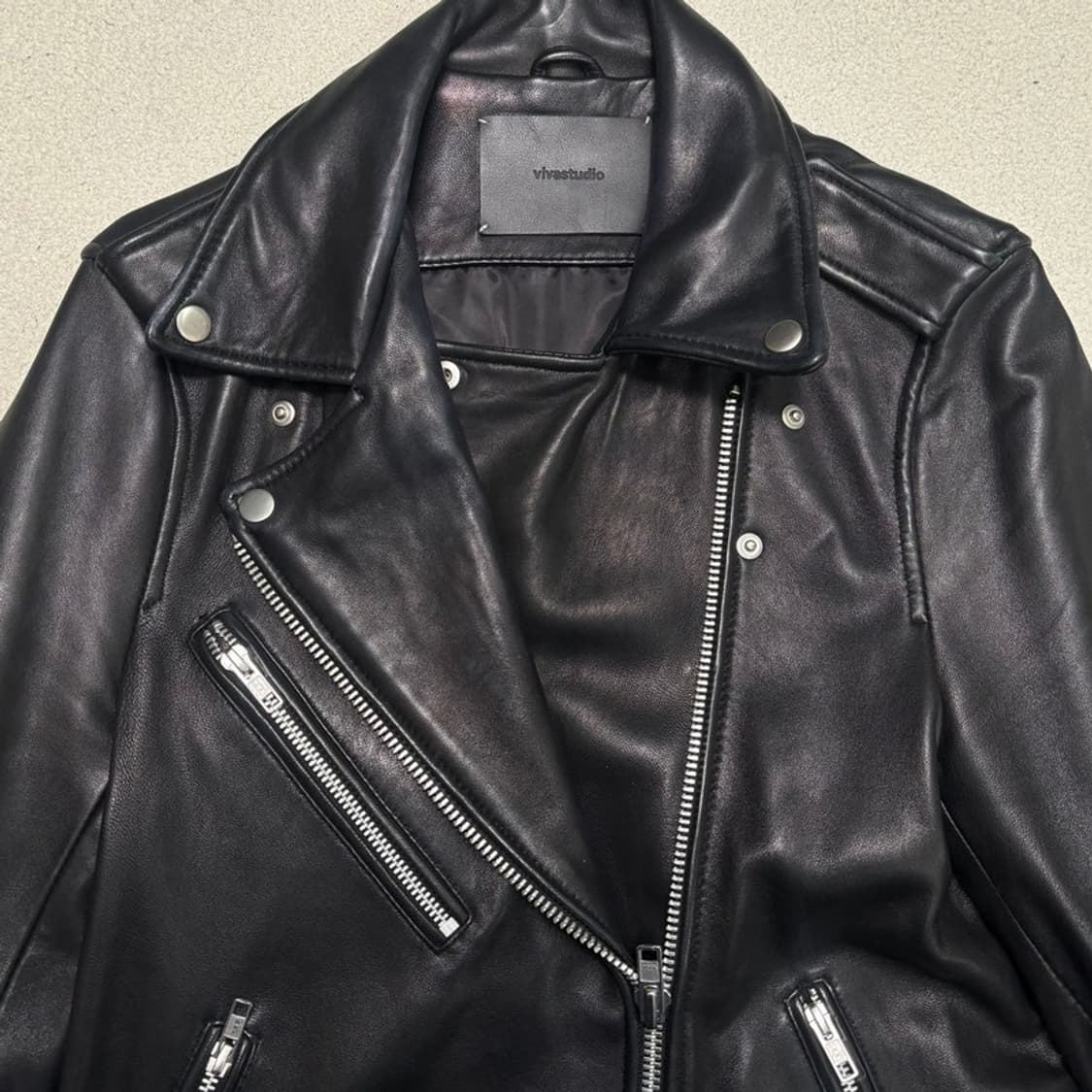 VIVASTUDIO 블랙 라이더 가죽자켓 M 상품이미지5