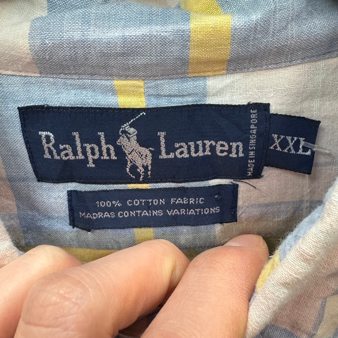 폴로 랄프로렌 멀티컬러 스트라이프 긴팔 셔츠 퍼플 포니 로고 포인트 상품이미지6