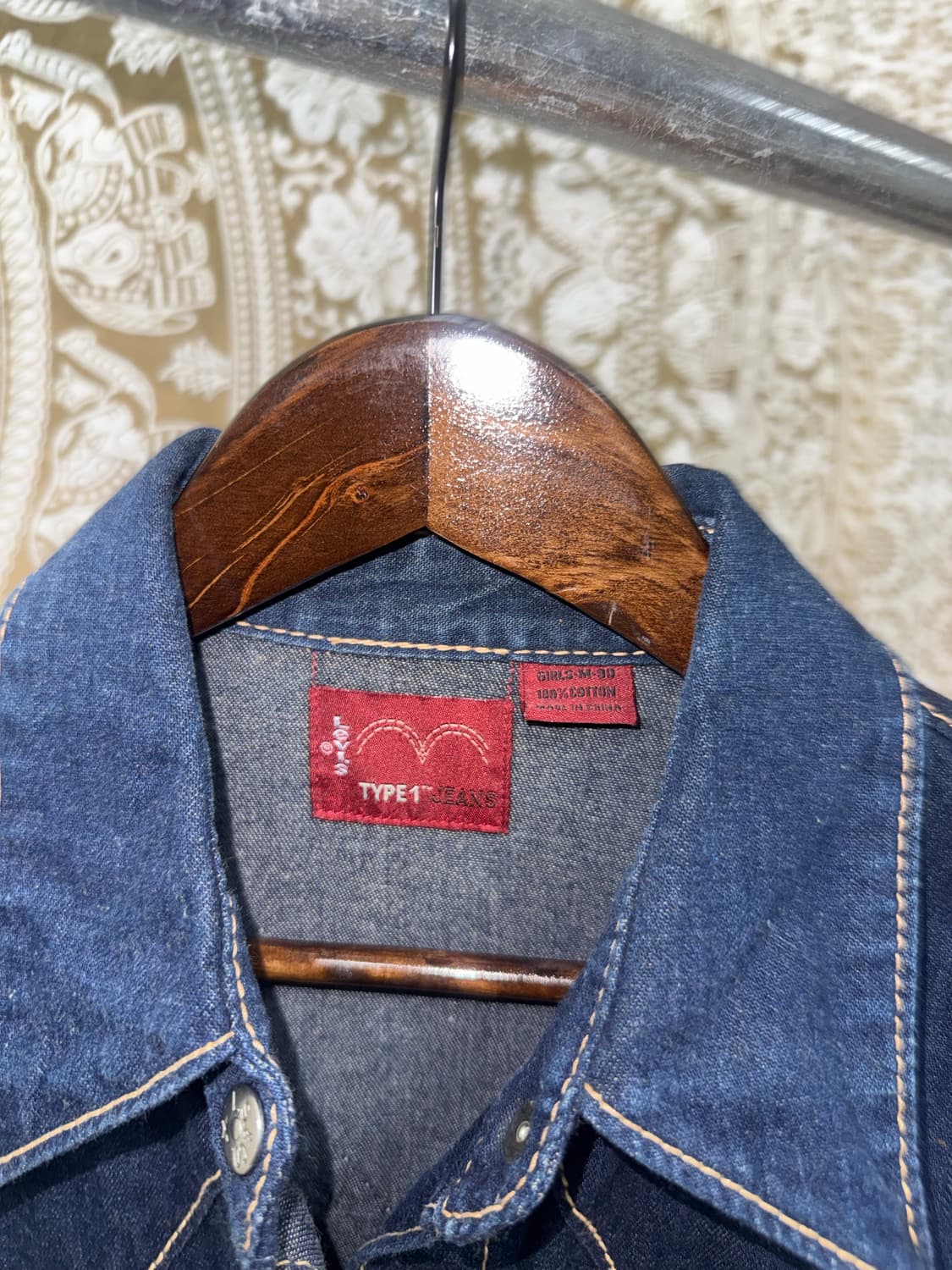 리바이스 여성 진청 투포켓 웨스턴 데님셔츠 상품이미지4