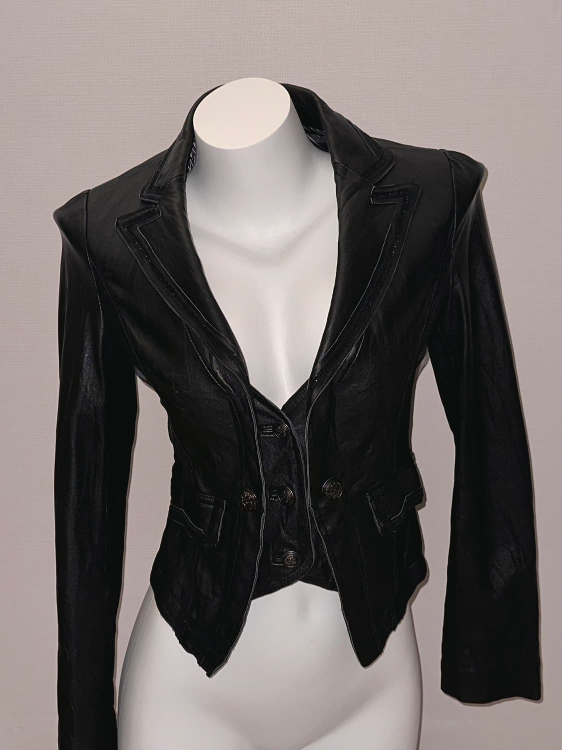 빈티지 양가죽 크롭 버튼 자켓 상품이미지8