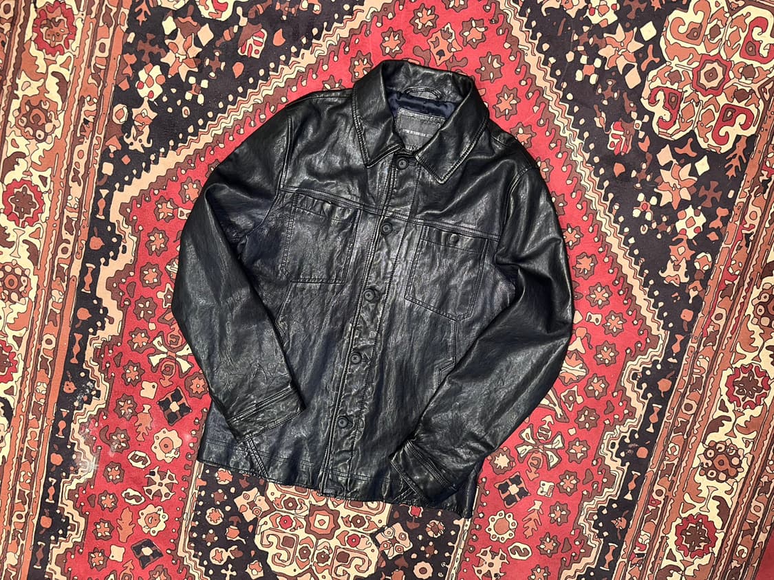 ( M-L ) 가죽셔츠 가죽남방 가죽카코트 아메카지 워크웨어 레더자켓 상품이미지6