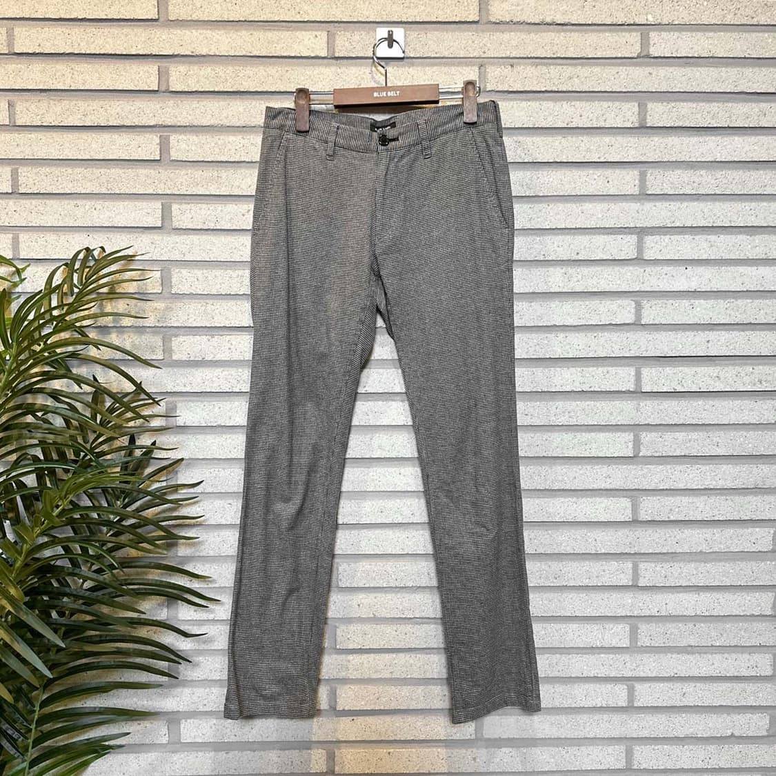 버버리 블랙라벨 하운즈투스 체크 울 슬랙스 사선포켓 디테일 슬림핏 상품이미지1