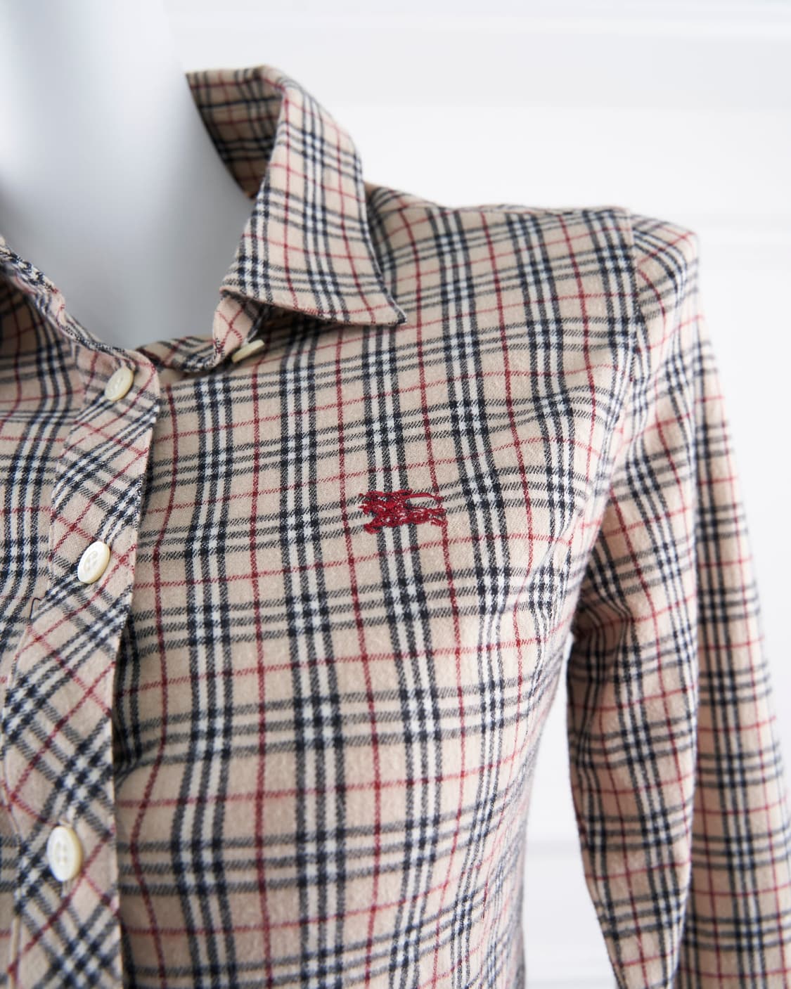 Burberry 블루라벨 레드 로고 노바체크 셔츠 상품이미지3