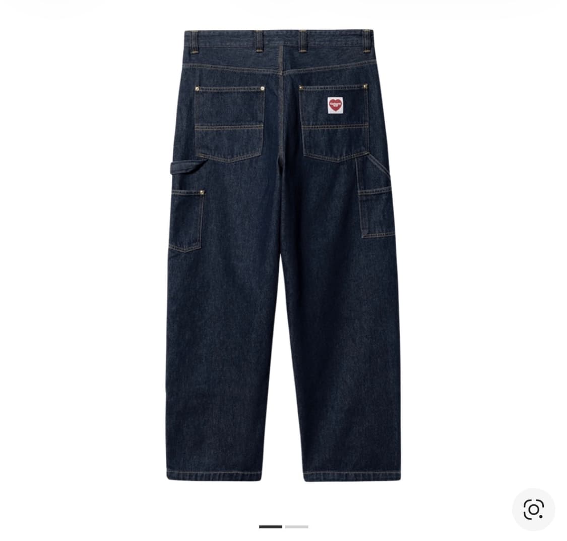 칼하트 WIP 내쉬 루즈 핏 더블 니 팬츠 블루 린스드 S 상품이미지1