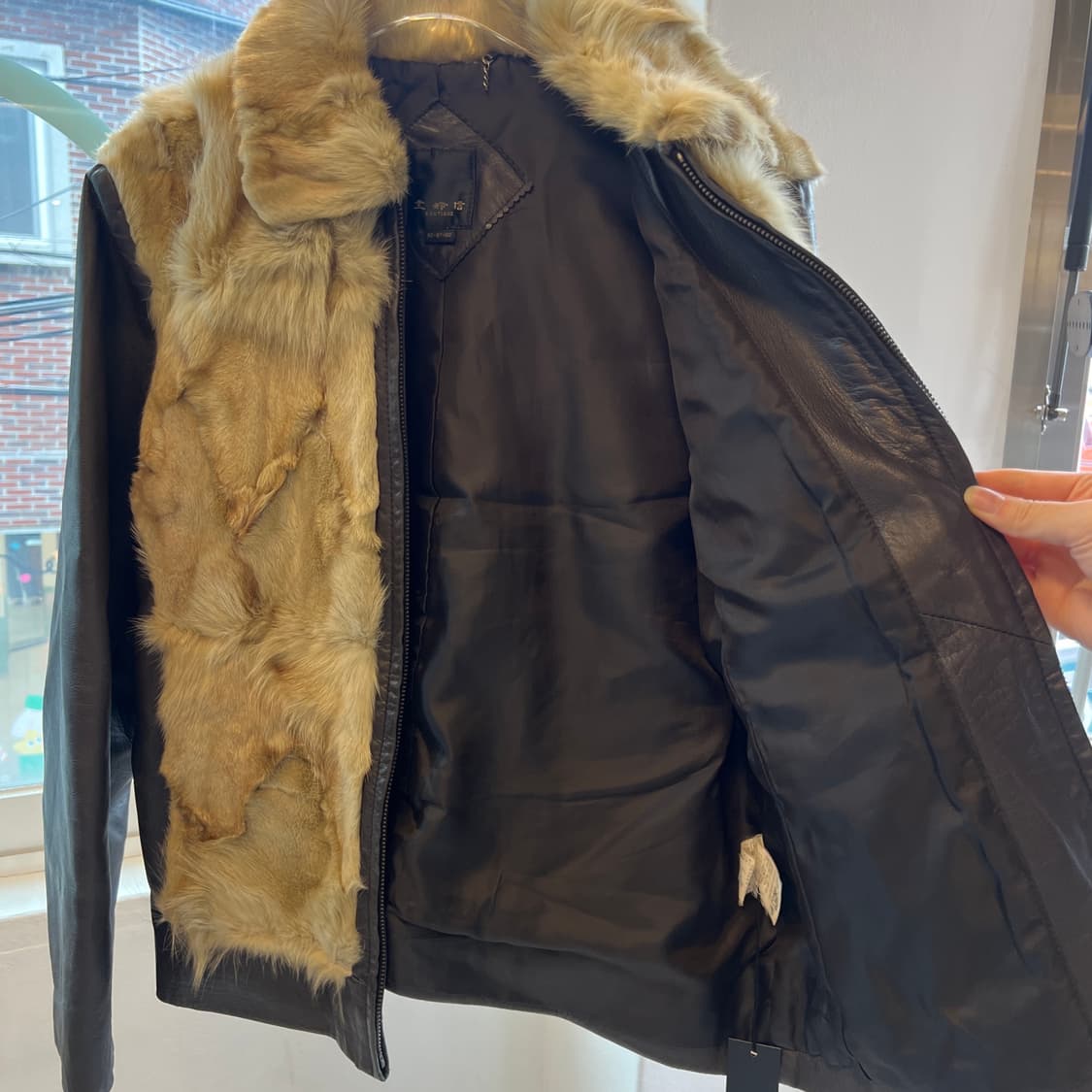fox fur leather jacket 상품이미지3
