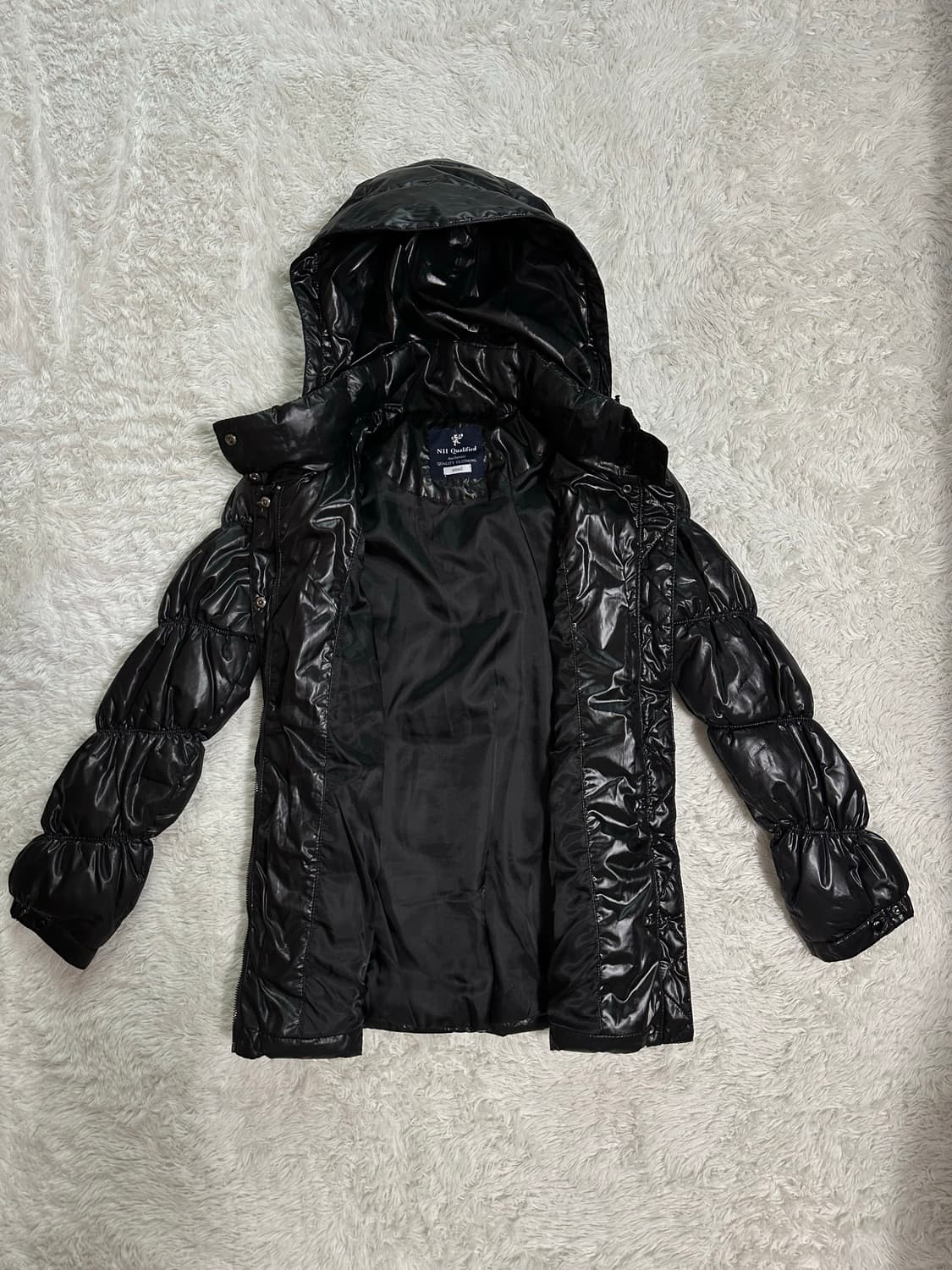 NII Qualified 블랙 후드 패딩 S(90) 상품이미지5