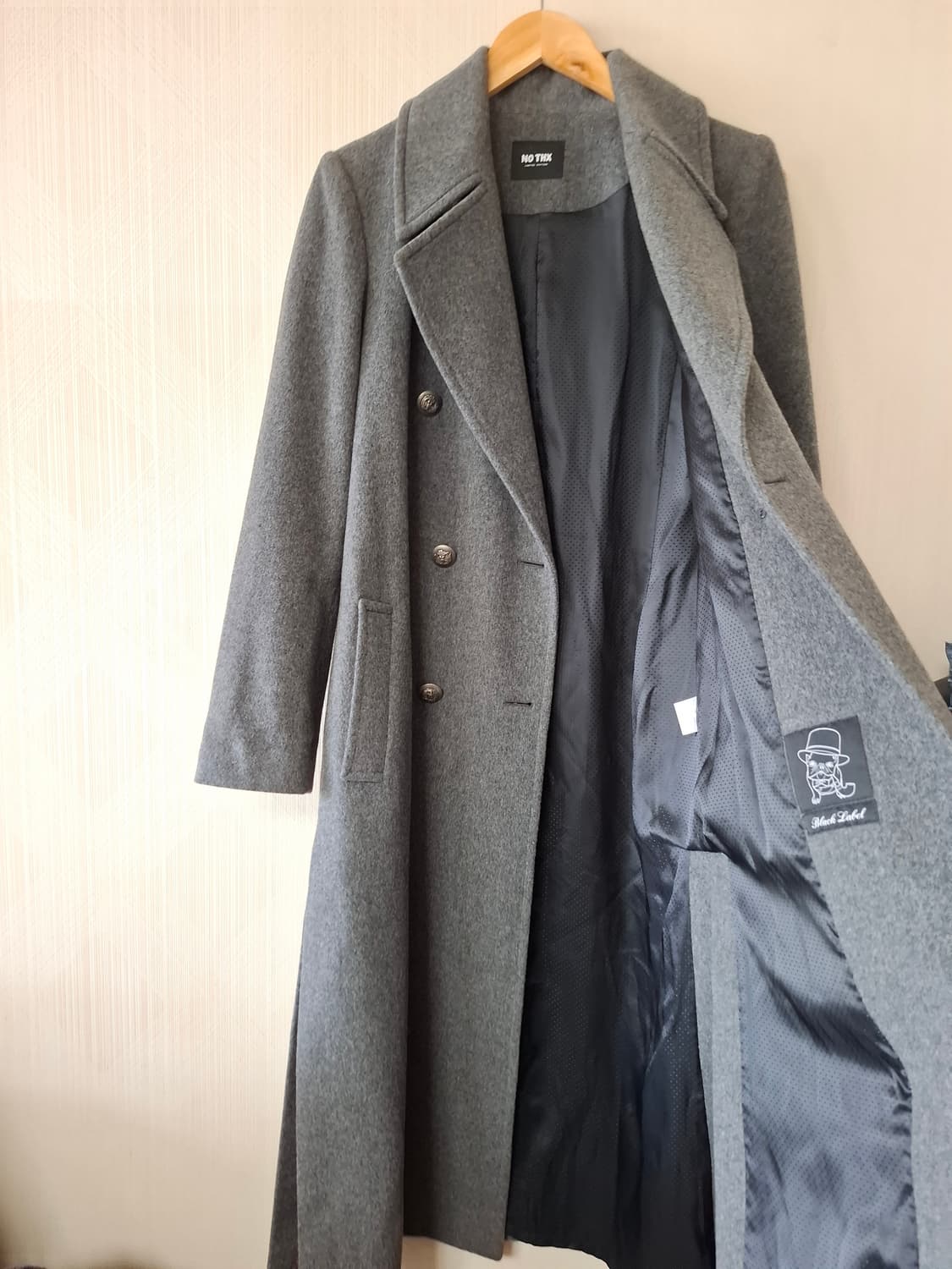 NO THX 울캐시 그레이 더블 코트 상품이미지5