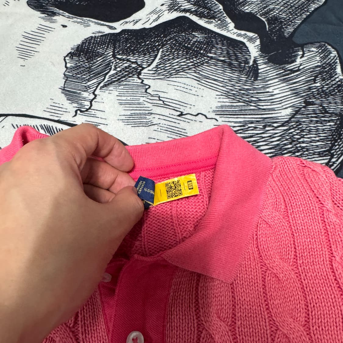 폴로 케이블 니트반팔 S사이즈 상품이미지3