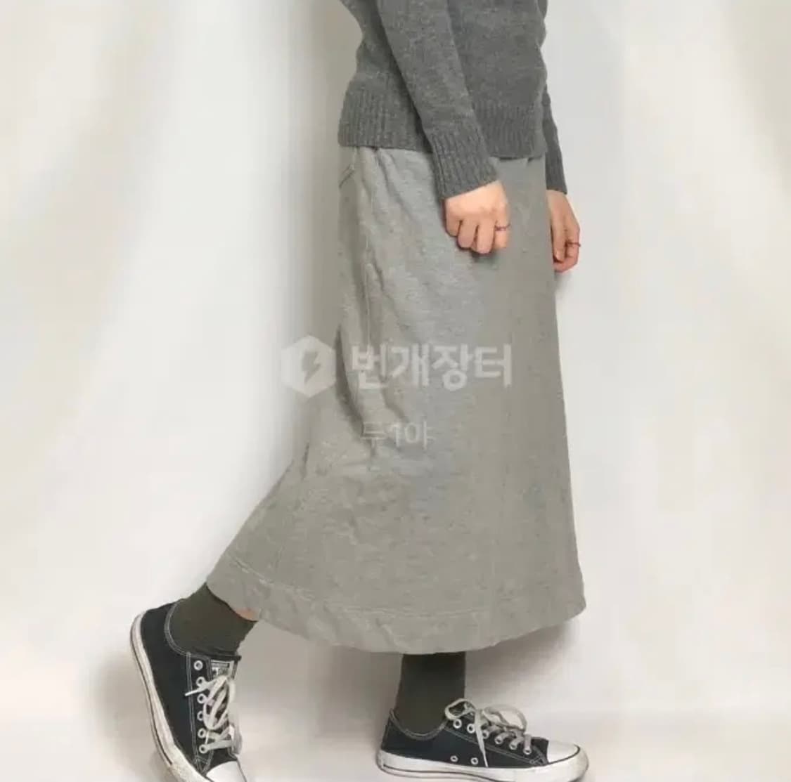 빈티지 그레이 롱 스커트  상품이미지1