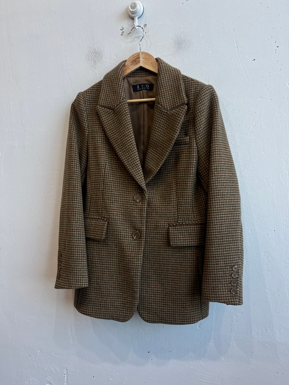 지오송지오 여성 울 체크 블레이저 자켓 90 상품이미지1