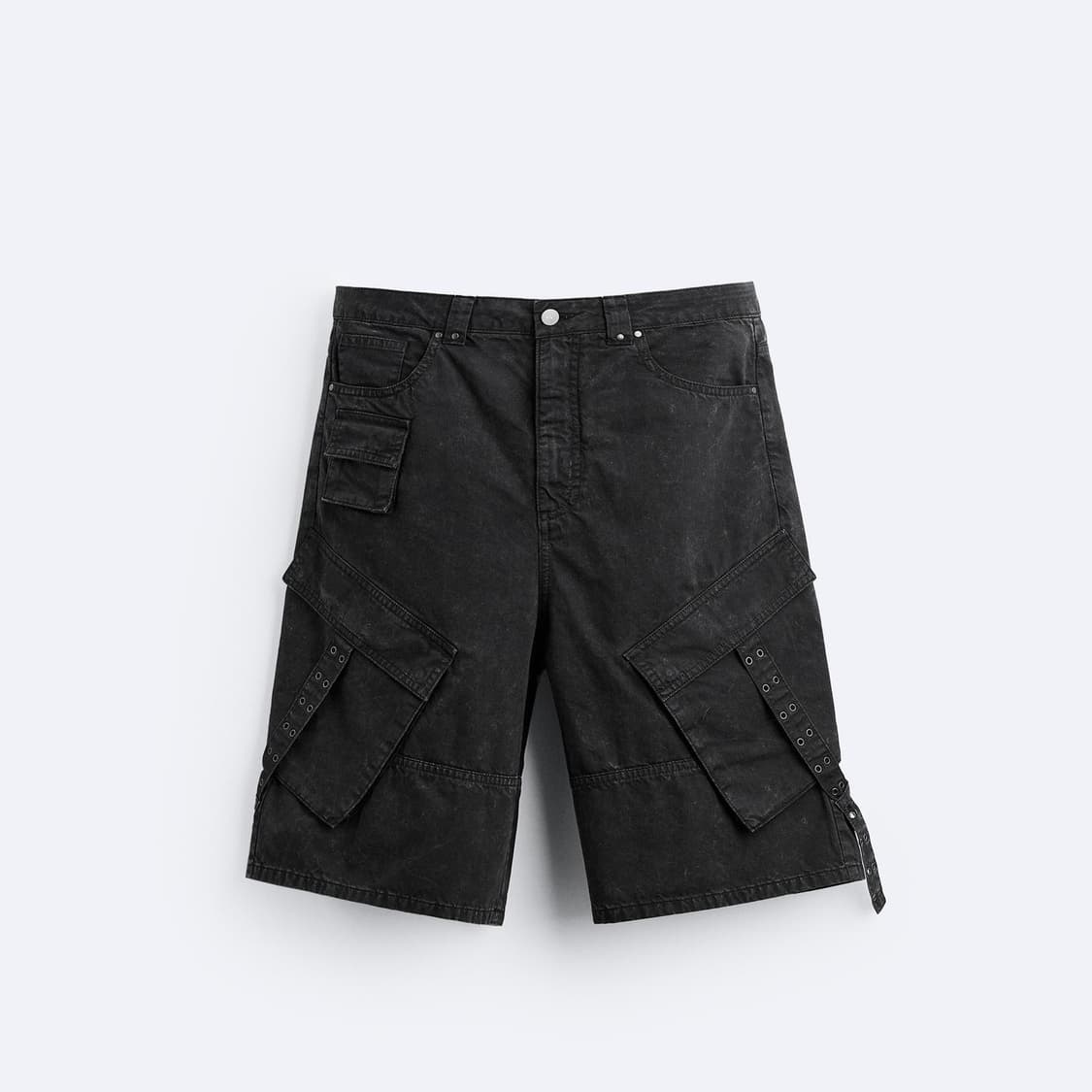 자라 벨트 카고 버뮤다 팬츠 새상품 상품이미지5