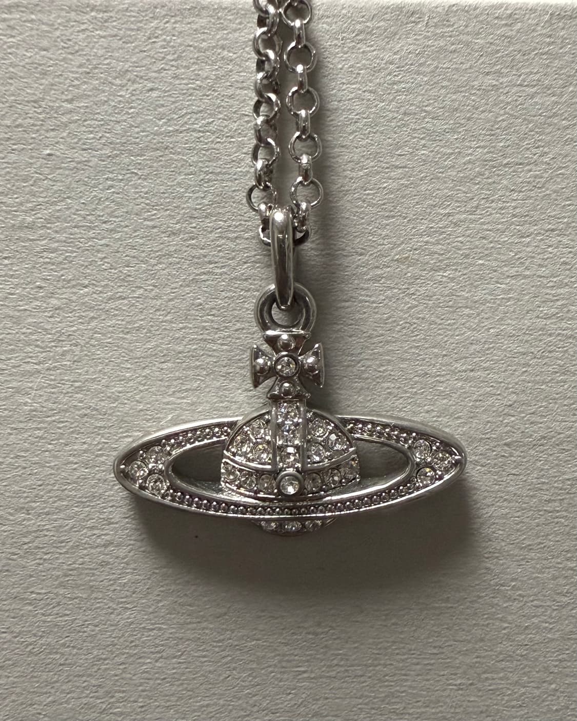 비비안웨스트우드 미니바스 릴리프 목걸이 실버 상품이미지1