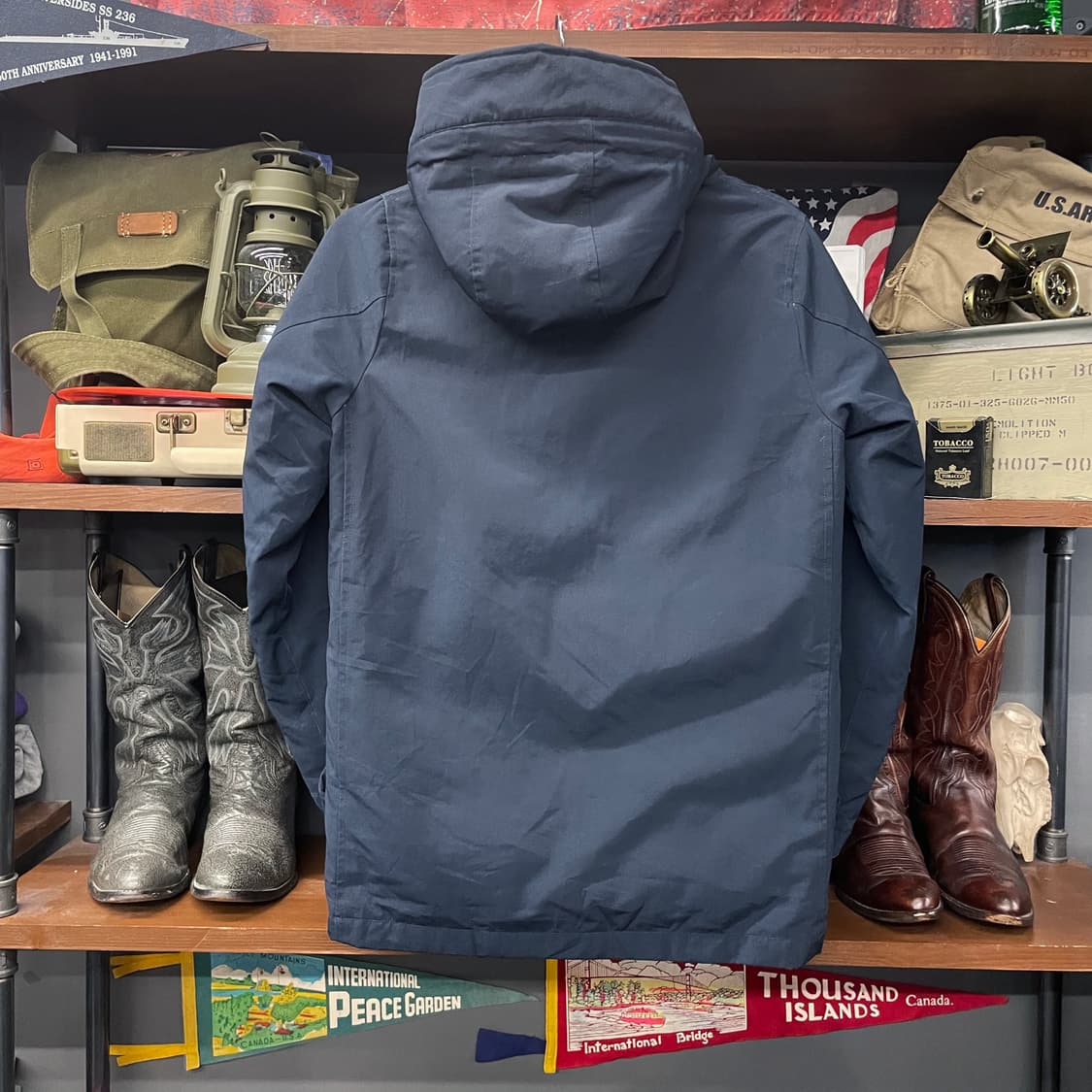 10s 단톤 후드 버튼 집업 네이비 다운 자켓 N205 상품이미지2