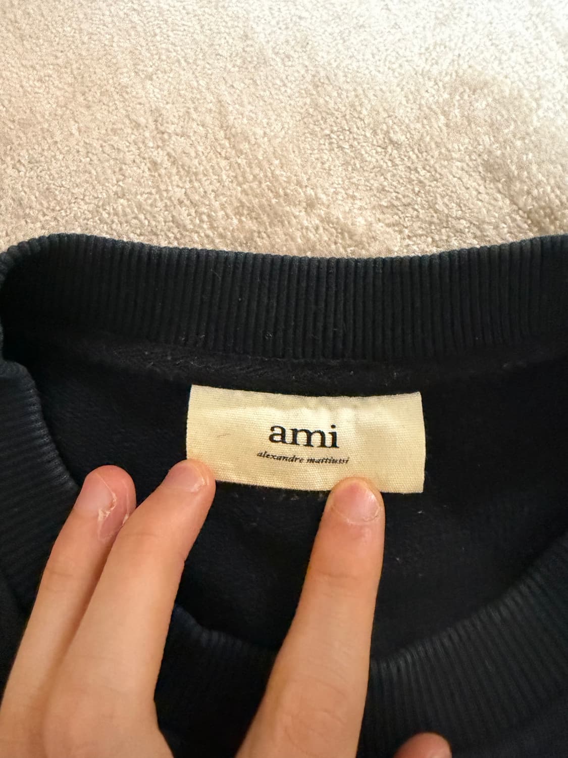 아미 스몰 하트 로고 스웨트셔츠 블랙 XL 상품이미지5