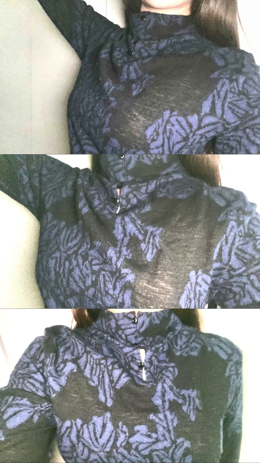 꽃무늬 블루블랙 치파오 상품이미지4