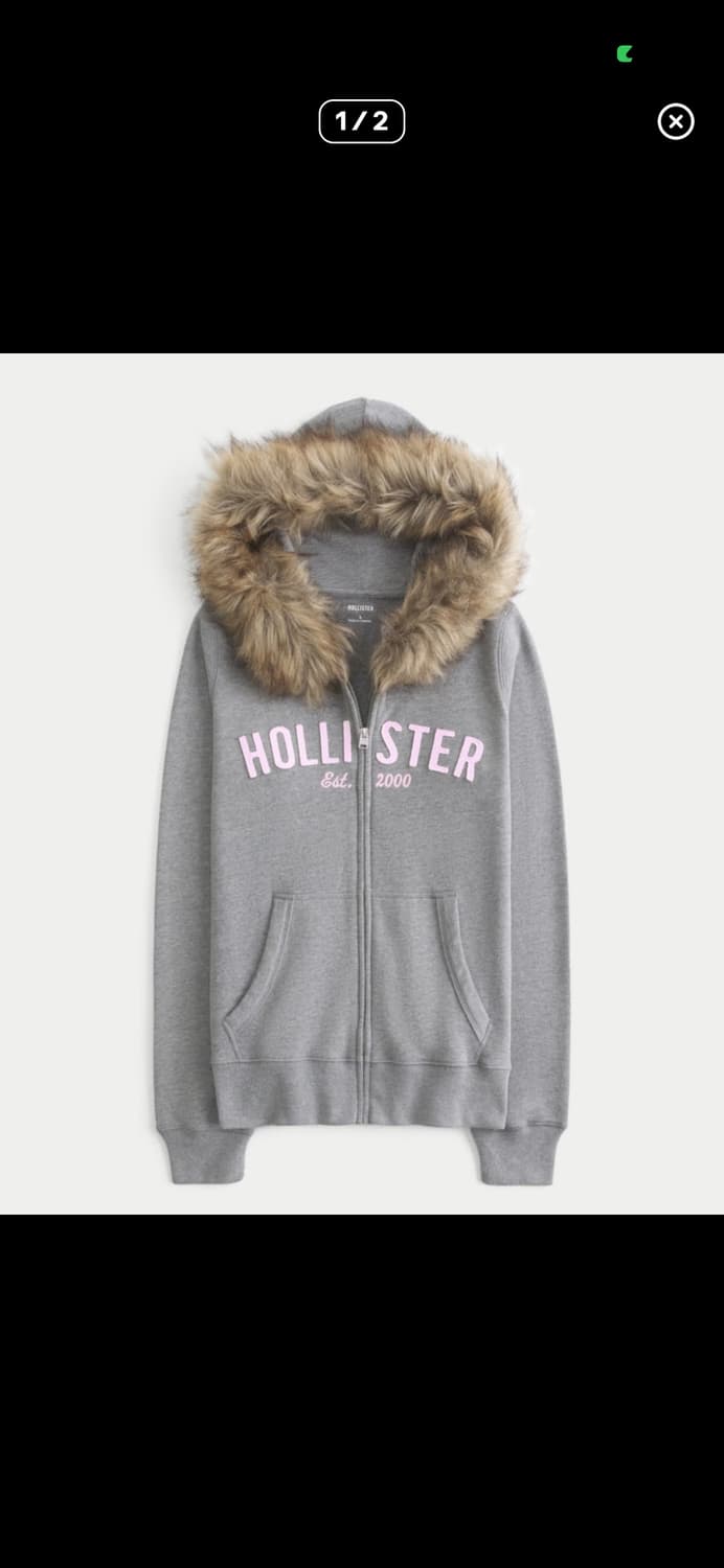 홀리스터 스웻 후드집업 m 딱붙 y2k 상품이미지1