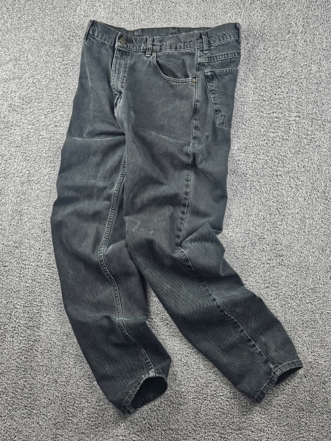 칼하트 블랙 다이드 커스텀 데님 워크 팬츠 (34X34) / 10610 상품이미지2