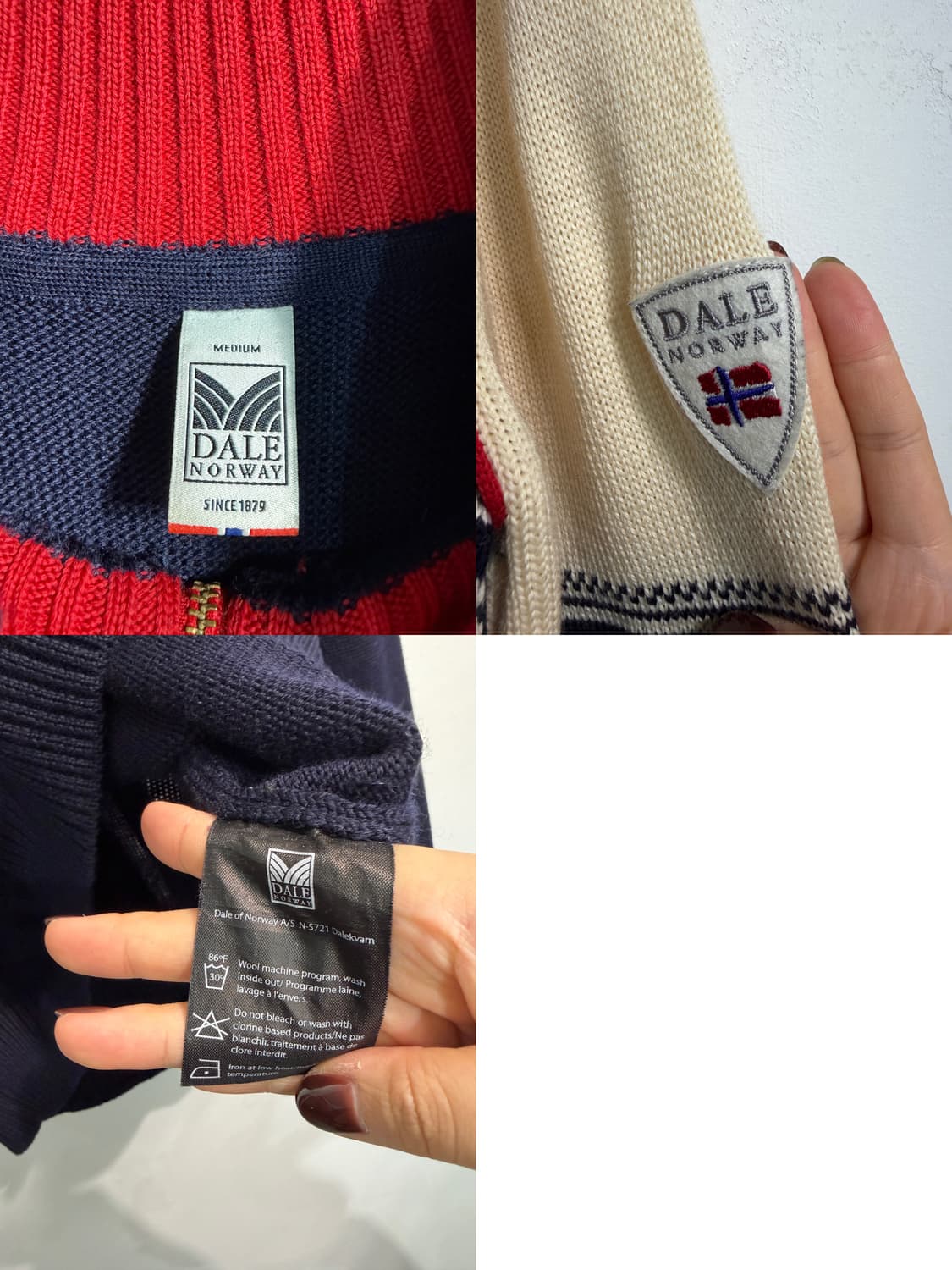 [m] Dale of norway 데일오브노르웨이 울 100% 반집업니트 상품이미지7