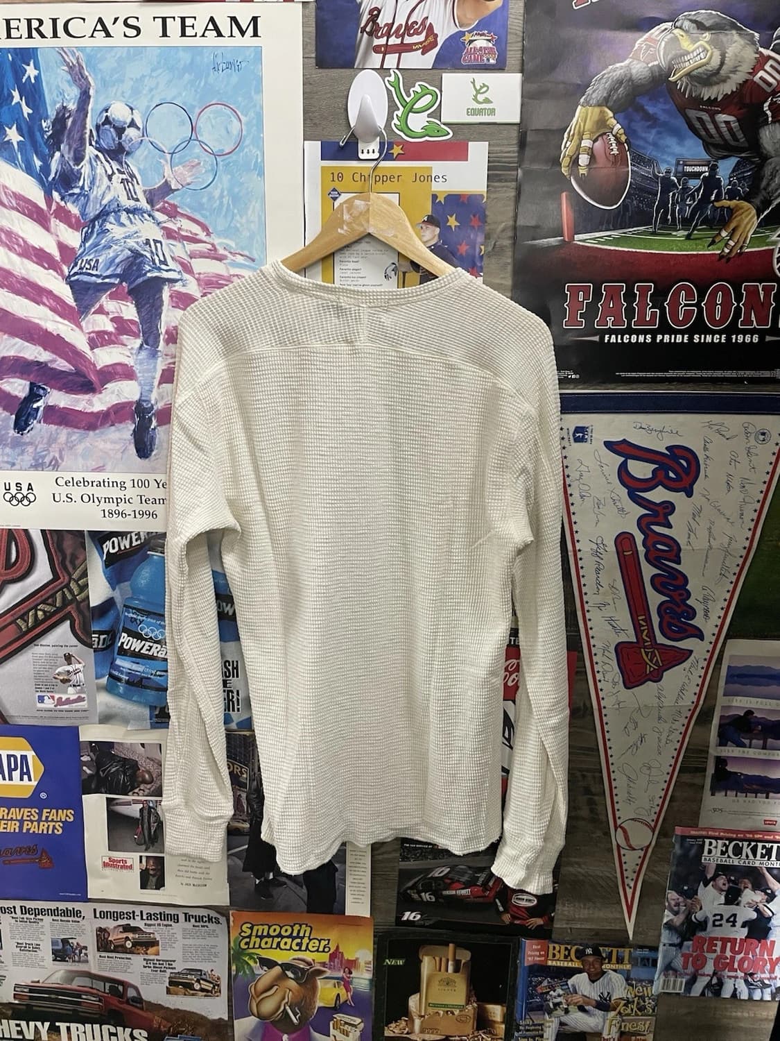 RRL 더블알엘 텍스쳐드 크루넥 페이퍼 화이트 상품이미지3