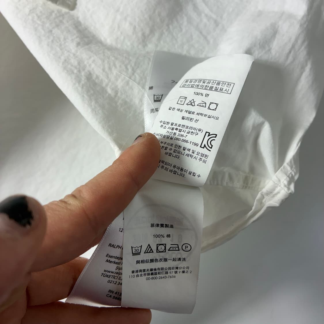 Polo  폴로 랄프로렌 자수 코튼 화이트 반팔 셔츠  상품이미지4