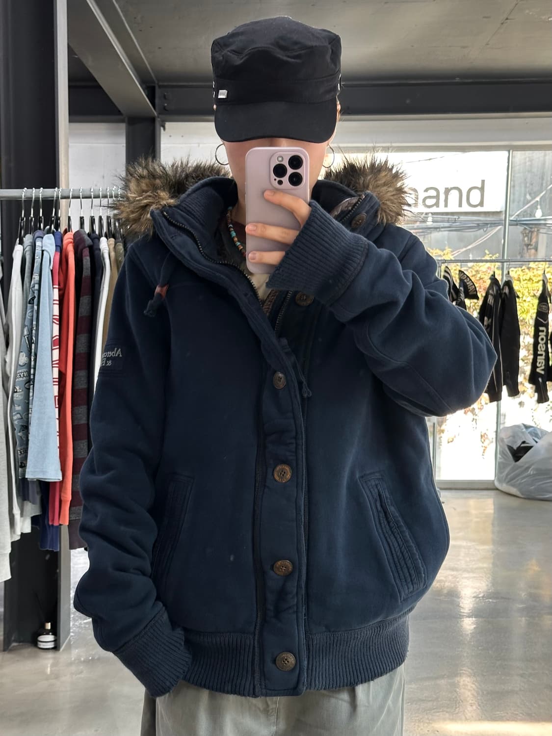 아베크롬비 울프죠 버튼 셰르파 점퍼 상품이미지1