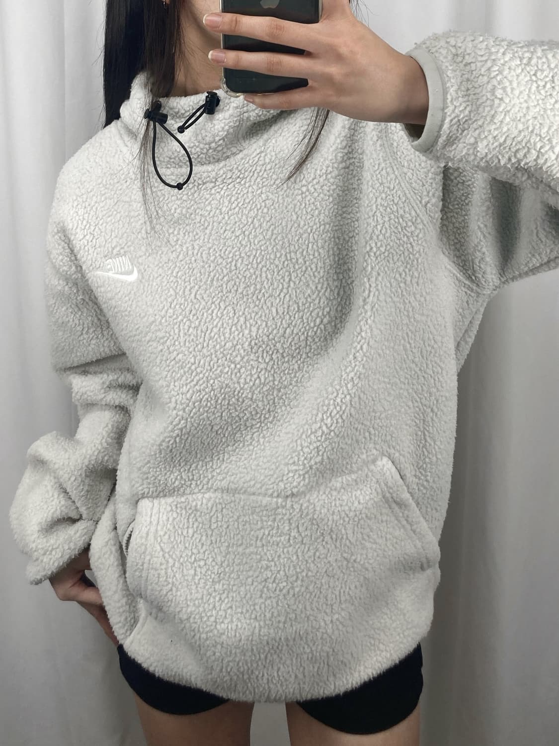 나이키 빅로고 쉐르파 플리스 후리스 후드티 상품이미지2