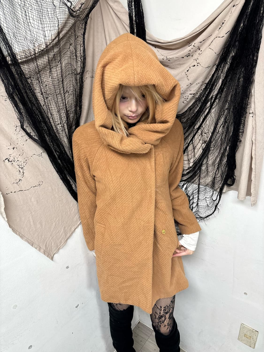 Mori Girl Mood Over-Hoodie Beige Coat 상품이미지2