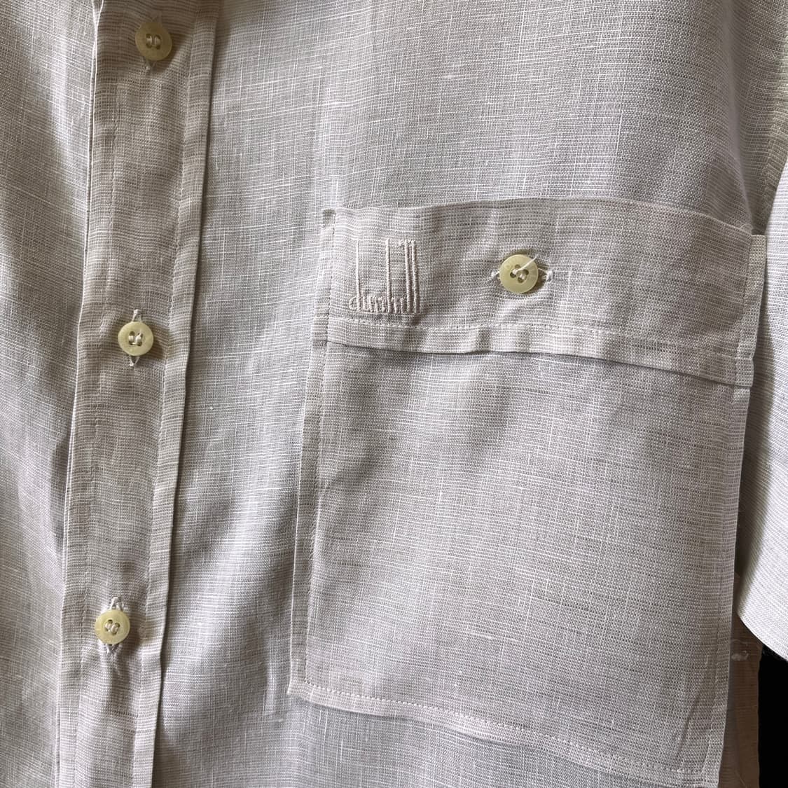 S) 던힐 Made in Italy 린넨 반팔 셔츠  상품이미지3