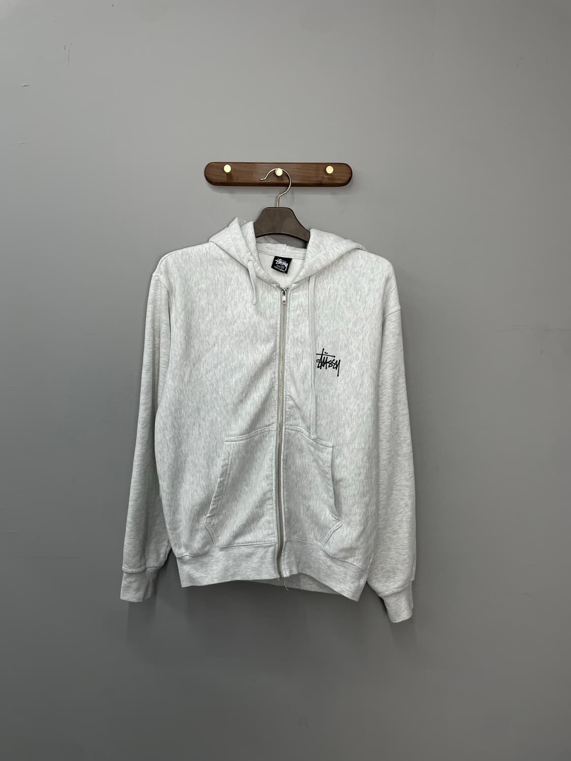 스투시 애쉬헤더 베이직 로고 후드집업 H1821 상품이미지3