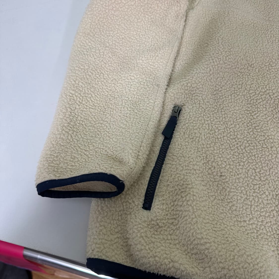 L 리바이스 아이보리 레트로 후리스자켓 상품이미지3