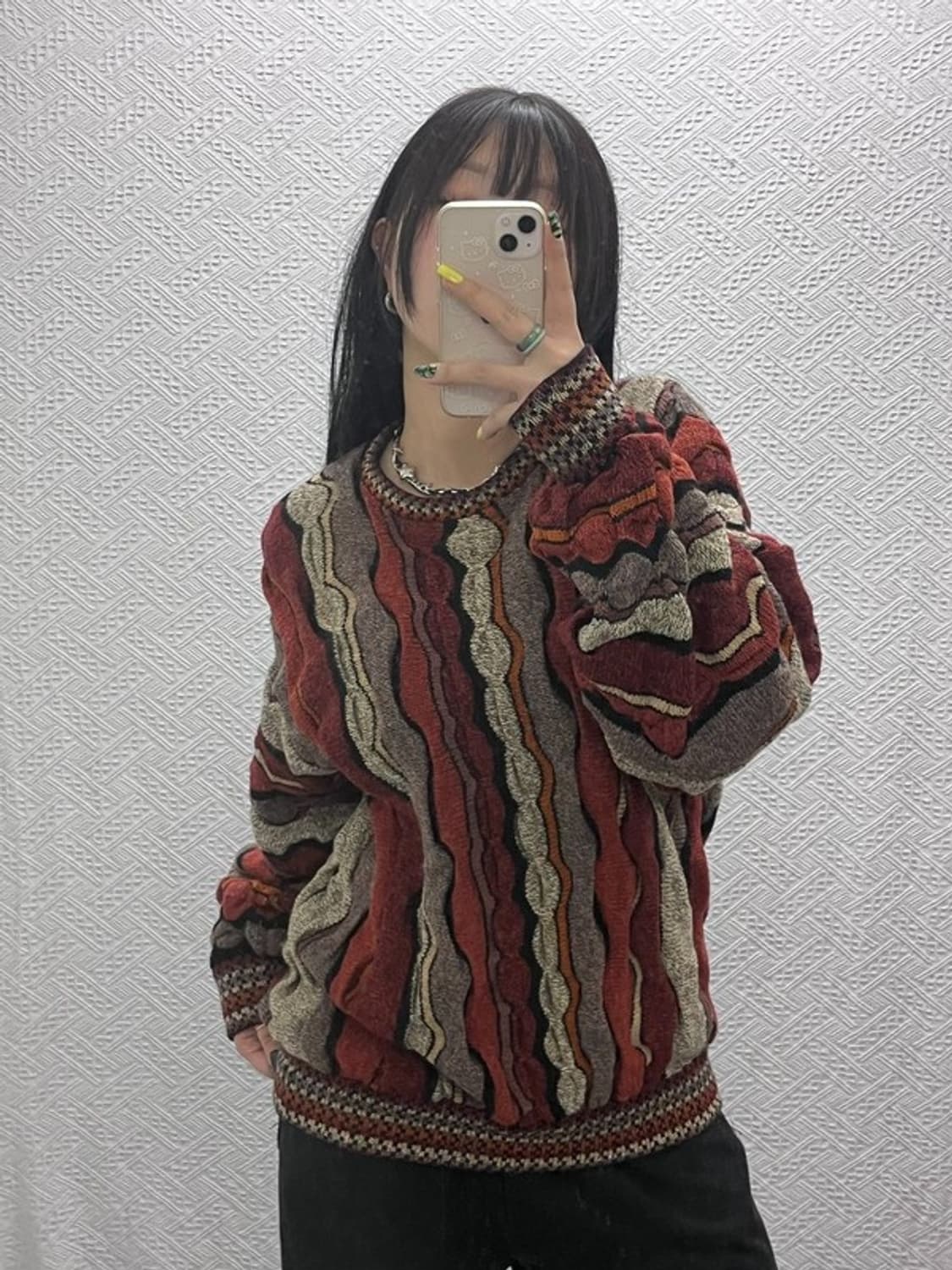 빈티지 히피 보헤미안 그런지 케이블 니트 M C07459 상품이미지2