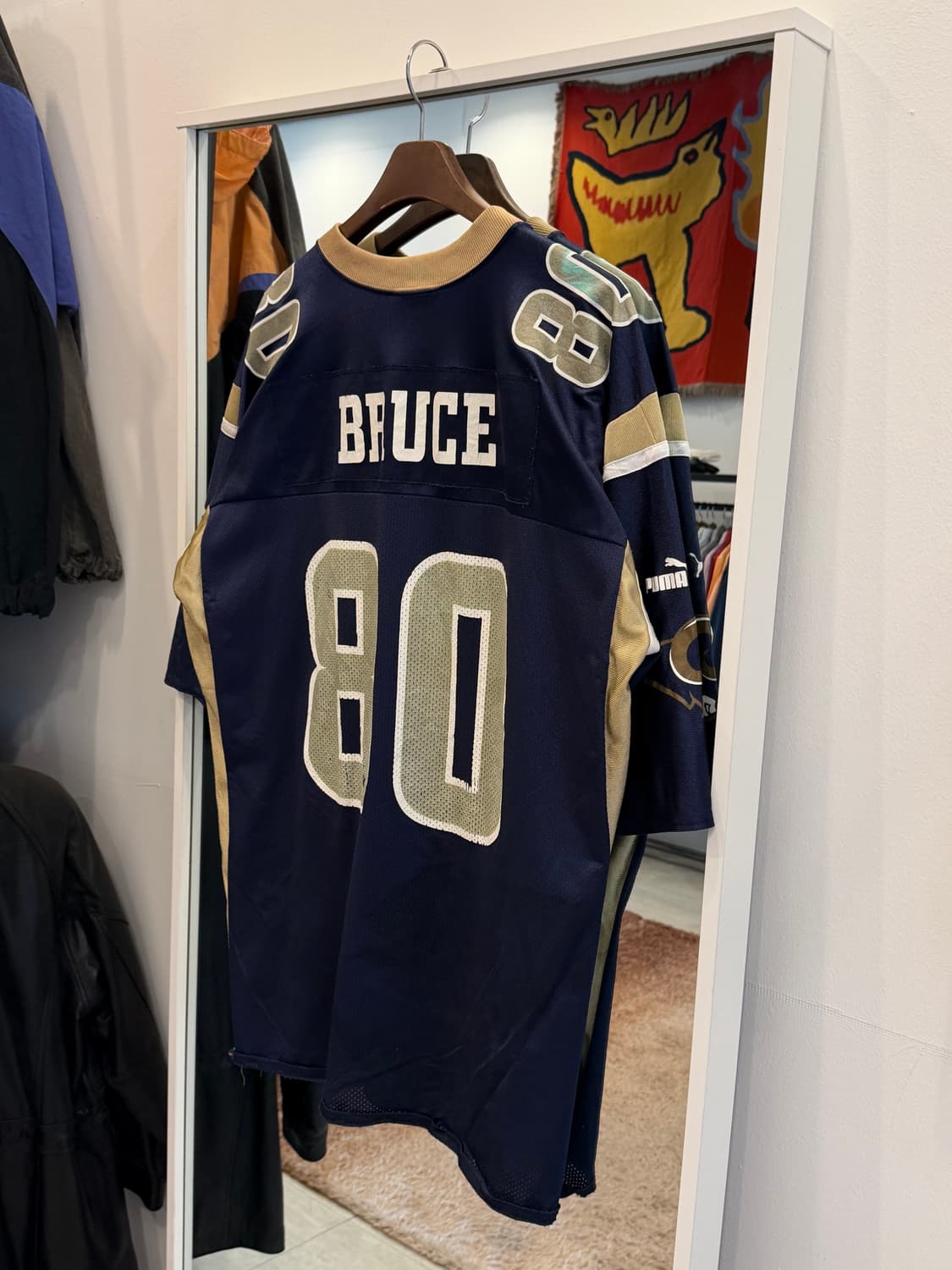 90s Puma 올드 푸마 NFL LA 램스 No.80 풋볼 저지 USA 상품이미지4