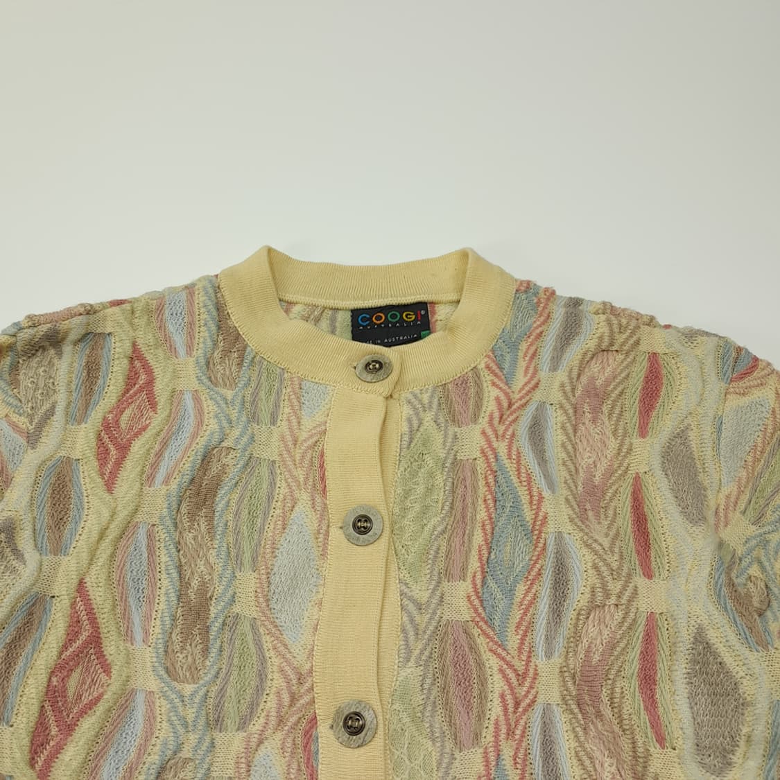 CL114 L COOGI 멀티 컬러 퓨어 울 버튼 카디건 상품이미지2