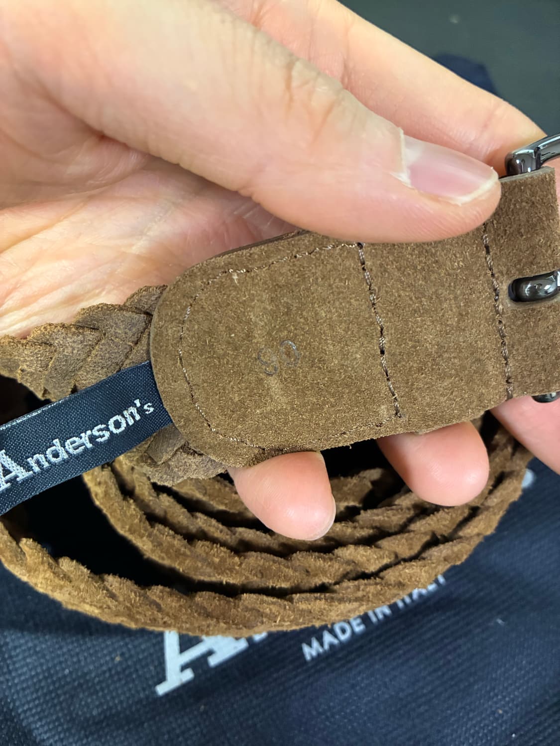 (새상품) Anderson's 앤더슨즈 레더 위빙 벨트 상품이미지3