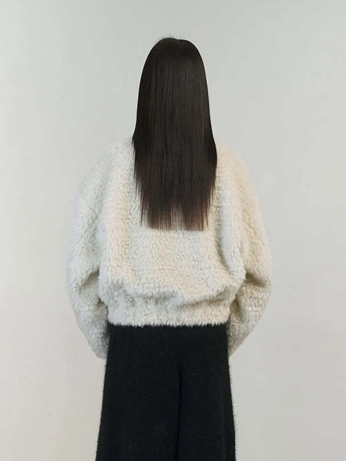 23f/w 아모멘토 헤어리 퍼 블루종 차콜 상품이미지5